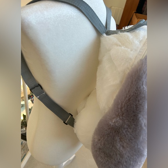 Kawaii Usagi Bunny Stuffed Animal white Gray Backpack soft cute Lolita anime - Picture 6 of 10